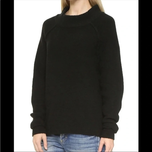 RARE Free People Bubble Crew Neck sweater in black oversized - Picture 11 of 11
